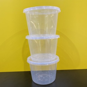 Conteneur alimentaire en plastique PP résistant au micro-ondes, forme ronde, boîte à emporter, transparente, jetable, avec couvercle - Product Image 3