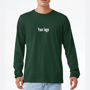 Nueva Camiseta de Moda para Hombre, Estilo Hip Hop, Holgada, con Hombros Caídos, Cuello Redondo, Manga Larga, 100% Algodón, Tallas Grandes, Personalizable, Color Sólido - Product Image 1