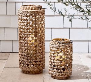Vietnam artisanat naturel jacinthe d'eau lanternes en osier rotin bougeoir pour patio mariage décor à la maison bocaux à bougie en bambou - Product Image 1