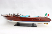 Maquette en Bois Artisanale de Luxe Riva Aquarama, Bateau Rapide Classique, Cadeau Décoratif Nautique de Qualité Supérieure
