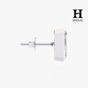 IGI Certified Lab Grown Diamond <b>Emerald</b> Cut <b>Stud</b> <b>Earrings</b> 14K 18K Solid White Gold Bezel Set Solitaire Diamond <b>Earrings</b> - Product Image 6
