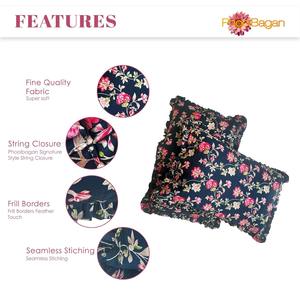 Fundas de Almohada Lumbares con Estampado Floral, Hechas a Mano, Estilo Clásico, Par de Fundas de Lino con Volantes, Extraíbles y Lavables, para Decoración del Hogar - Product Image 3