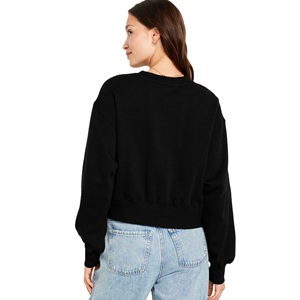 Sweat-shirt à col rond pour femme, mélange de coton, manches longues, pull confortable pour l'automne et l'hiver, à porter au quotidien - Product Image 3