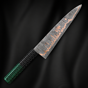 Couteau de chef japonais VG10 de haute qualité, 8 pouces, nouvelle conception, 33 couches d'acier cuivre et damas, avec manche en résine - Product Image 2