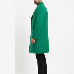<b>Men's</b> Formal Long <b>Trench</b> Overcoat Wool Canvas Business Winter OEM Factory Custom Logo Design Breathable Quick-Dry - Product Image 3