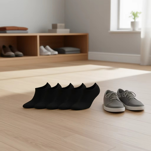 Calcetines de Bambú para Mujer, Negros, Finos, Tejidos, Transpirables, Casuales, para Uso Diario, de Verano - Product Image 4