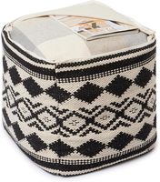 Housse de pouf en coton tissé à la main moderne, siège multifonctionnel au design bohème, confort et style améliorés
