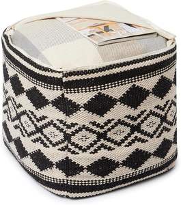 Housse de pouf en coton tissé à la main moderne, siège multifonctionnel au design bohème, confort et style améliorés - Product Image 2