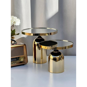 High In Demand Wood <b>Cake</b> <b>Stands</b> Set Of 2 Round Handmade With Brass Mushroom Decor Home Hotel Restaurants <b>Cake</b> Display <b>Stand</b> - Product Image 6