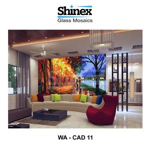 การออกแบบห้องน้ำและผนังภายในที่ซับซ้อนด้วยกระจกโมเสกเงางามหนา10มม. สำหรับวิลล่าโรงแรมผู้จำหน่ายในอินเดีย - Product Image 2