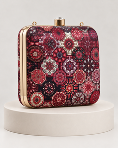 Bolso de Mano Cuadrado con Diseño Vintage y Pedrería, Forro de Satén, para Fiestas y Bodas - Product Image 2