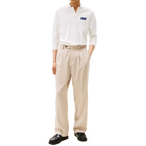 เสื้อโปโลแขนยาวผ้าแจ็คการ์ดแบรนด์ส่วนตัวสำหรับผู้ชาย ผ้าฝ้ายเมอร์เซอไรซ์ ระบายอากาศได้ดี สวมใส่สบาย  แบบลำลอง  พร้อมตัวเลือกปรับแต่ง - Product Image 5