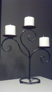 Black Iron Candle <b>Holder</b> Stand 6 Tealight <b>Glass</b> Cups Spiral Curved Metal Candelabra Home Decor - Product Image 3