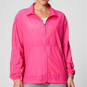 Chaqueta de Running Impermeable para Mujer, 100% Poliéster, Personalizada, Cortavientos, Transpirable, con Capucha, Diseño de Tallas Grandes - Product Image 1