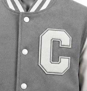 Men's Varsity Jacket With White Letter Embroidery Front Regular Fit - Product Image 4