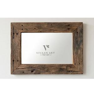 Miroir mural décoratif Art Déco contemporain en bois, écologique et fait main, pour entrée, salon, chambre, salle de bain - Product Image 1