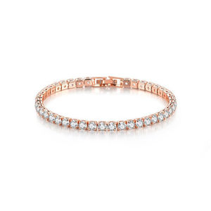 RAMDUT IMPEX Directo de Fábrica Pulsera de Tenis de Moda de 7 Pulgadas para Mujer, Cadena Delgada de Diamantes de 4mm, Chapado en Oro de 14k, No se Deslustra - Product Image 2