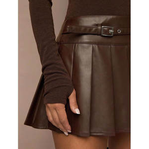 Falda plisada de cuero para mujer, estilo kilt, para otoño, discoteca, minifalda skater para chicas 2026 - Product Image 4