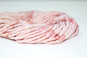 Cuentas Rondelle de ópalo rosa de 4mm, hebra de piedras preciosas naturales largas de 13 pulgadas para la fabricación de joyas facetadas lisas - Product Image 2