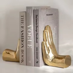 Luxury Metal Bookends Strong Book Holder Non Slip Book Stopper <b>Office</b> Desk <b>Shelf</b> Organizer Home Decoration - Product Image 5