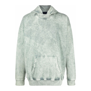 Sudadera con Capucha Oversize para Hombre, Teñida con Efecto Tie-Dye, Manga Regular, Algodón Tejido, Casual, Diseño Liso, con Bolsillo, para Otoño - Product Image 1