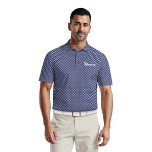 Camisa de Golf para Hombre, de Manga Corta, Asimétrica, con Logotipo Frontal, Informal, de Lona 100% Algodón, Transpirable y Antiarrugas - Product Image 1