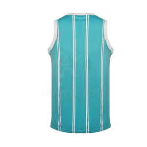 Maillot de basket personnalisé d'été léger, respirant et à séchage rapide pour homme – Uniforme d'équipe sans manches, col en V, 100 % polyester SPORTS - Product Image 2