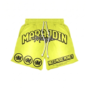 Custom Logo Front Red Canvas Drawstring Eco-Friendly Breathable Mid Waist Sweat <b>Shorts</b> <b>Men</b> Casual - Product Image 3