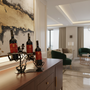 Wrought Iron Three Pillar <b>Wine</b> <b>Rack</b> Decor Art Sculpture Handmade Forged Metal Home Decor Customizable Wedding Birthday Durable - Product Image 3