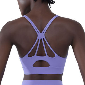 Soutien-gorge de sport rembourré à maintien élevé pour femme, extensible, doux, compressif avec doublure en Spandex, respirant, léger, grandes tailles - Product Image 1
