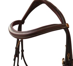 Bridon en cuir rembourré avec muserolle flash pour l'équitation anglaise - Product Image 3