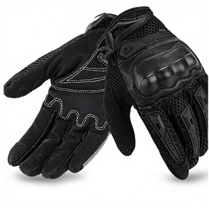 Gants de moto unisexes en cuir imprimé, imperméables et respirants, pour la conduite quotidienne en hiver, protection intégrale des doigts pour motards et motocross - Product Image 1