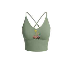 BY MULTI CRAFT <b>Women</b> Orange <b>Top</b> with Front <b>Lemon</b> Slice Beaded Criss-Cross Neckline Breathable Casual Cotton Fabric Spring Set - Product Image 2