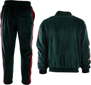 OEM Wholesale High Quality Custom Logo Oversized Casual Solid 100% Cotton <b>Velour</b> <b>Tracksuits</b> Drawstring Closure Men - Product Image 3