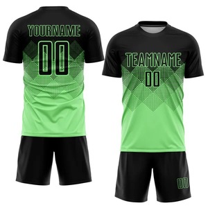 Camiseta de Fútbol Sublimada Personalizada en Verde Guisante y Negro, Uniforme de Fútbol Transpirable de Secado Rápido, Ropa Deportiva de Entrenamiento para Hombre - Product Image 2