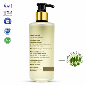 Aceite Capilar con Extracto de Hoja de Curry e Hibisco SQIN Botanicals, Nutre las Raíces, Cuidado del Cuero Cabelludo, Ecológico, 200 ml, para Todo Tipo de Cabello, a Granel - Product Image 2