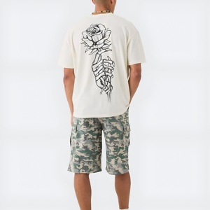 Camiseta Extra Grande de Algodón 100% con Estampado Gráfico para Hombre, Logotipo Personalizado, Manga Corta, Estilo Urbano Premium, Corte Holgado Informal - Product Image 2