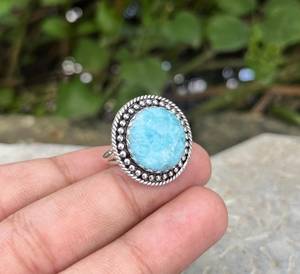 Anillo de Plata Larimar, Anillo de Plata de Ley 925, Plata de Ley 925 Sólida - Product Image 2