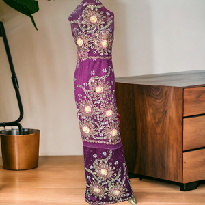 New Arrival Latest Nigerian Traditional George With Cut Work Design And Stone Work For Nigerian Traditional Wear - Product Image 3