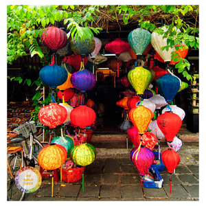 Décoration suspendue pour la maison, lanterne en bambou artisanale traditionnelle vietnamienne, forme de lune, réutilisable, durable, livraison rapide - Product Image 1