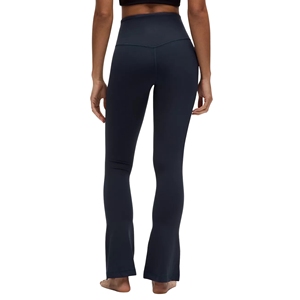 Quick Dry Yoga Pants Ladies <b>High</b> Elastic Waist Gym Flared Legs <b>Knee</b> Length Moisture Wicking Anti-Bacterial Workout <b>Tights</b> - Product Image 3
