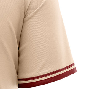 Custom Sublimated Men's Soccer Jersey Crew Neck Short Sleeve Geometric Print Red Beige Moisture Wicking Regular Fit Front - Product Image 2