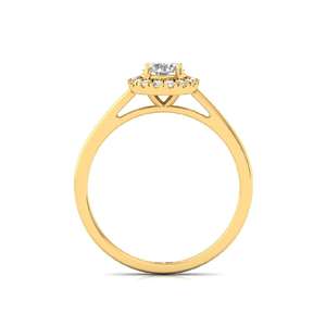 Anillo con Diamantes Cultivados en Laboratorio, Engastados en un Bisel Redondo, en Plata de Ley 925 con Acabado en Oro para Mujer - Product Image 2