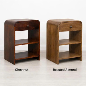 Wooden Durable Adjustable Nightstand <b>with</b> One Drawer Modern Design Bedroom Furniture <b>Storage</b> <b>Side</b> <b>Table</b> - Product Image 4