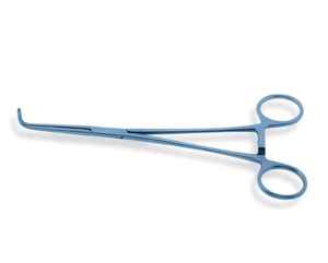 Fórceps O'Shaughnessy de 11 "(28cm), mordazas dentadas curvas, abrazadera quirúrgica de titanio con mango de anillo de trinquete, instrumento certificado CE - Product Image 1