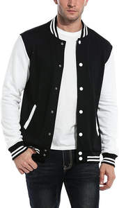 Chaqueta Varsity con Logotipo Bordado, Mangas de Cuero, Chaqueta de Lana con Letras, Chaqueta de Béisbol para Hombre, Unisex - Product Image 6