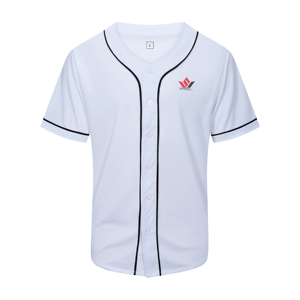 เสื้อเบสบอลสีขาวสำหรับผู้ชาย คอวี แขนสั้น ปักโลโก้ ทรงปกติ เหมาะสำหรับทุกฤดูกาล ชุดกีฬา - Product Image 5