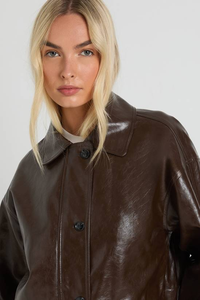 Chaqueta de Cuero Sintético Extra Grande de Moda Nueva a Precio de Mayoreo Personalizada para Mujer, Abrigo de Invierno con Cierre para Mujer - Product Image 3