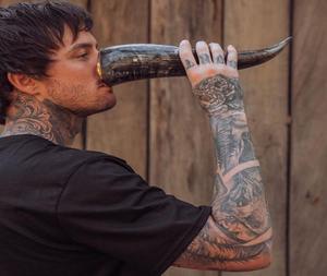 แตรดื่มควายธรรมชาติแตรสำหรับดื่มเบียร์แก้วดื่มแบบไวกิ้งพิเศษ - Product Image 5