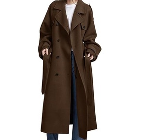 Manteau Trench Long et Ample en Laine Respirante, Double Boutonnage, Grande Taille, pour l'Hiver – Vente en Gros - Product Image 6